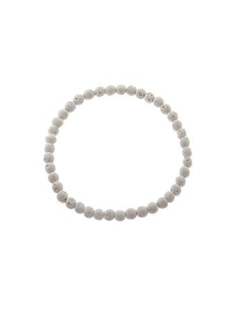 Βραχιόλι Senza Men's, λάστιχο με λευκές πέτρες από Λάβα 0.4 cm - SSD5541-1