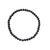 Βραχιόλι Senza Men's, λάστιχο με μαύρες πέτρες από Λάβα 0.4 cm - SSD5541