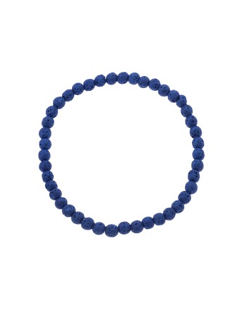 Βραχιόλι Senza Men's, λάστιχο με μπλε πέτρες από Λάβα 0.4 cm - SSD5541-2