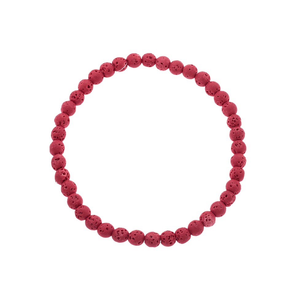 Βραχιόλι Senza Men's, λάστιχο με κόκκινες πέτρες από Λάβα 0.4 cm - SSD5541-4