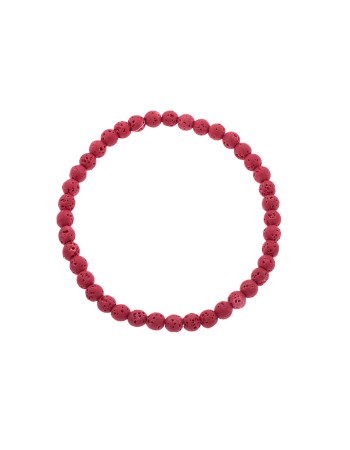 Βραχιόλι Senza Men's, λάστιχο με κόκκινες πέτρες από Λάβα 0.4 cm - SSD5541-4