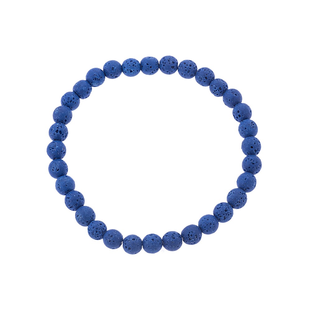 Βραχιόλι Senza Men's, λάστιχο με μπλε πέτρες από Λάβα 0.6 cm - SSD5542-2