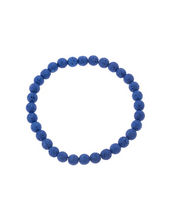 Βραχιόλι Senza Men's, λάστιχο με μπλε πέτρες από Λάβα 0.6 cm - SSD5542-2