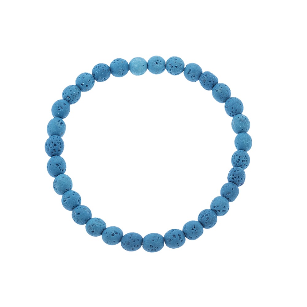 Βραχιόλι Senza Men's, λάστιχο με τυρκουάζ πέτρες από Λάβα 0.6 cm - SSD5542-3