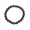 Βραχιόλι Senza Men's, λάστιχο με μαύρες πέτρες από Λάβα 0.8 cm - SSD5543