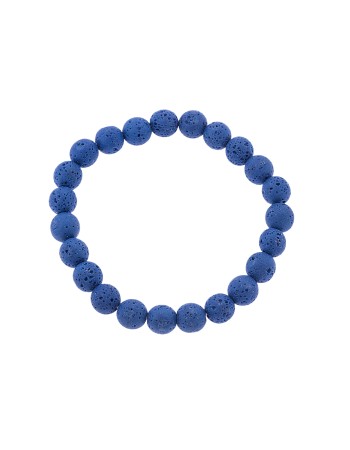 Βραχιόλι Senza Men's, λάστιχο με μπλε πέτρες από Λάβα 0.8 cm - SSD5543-2