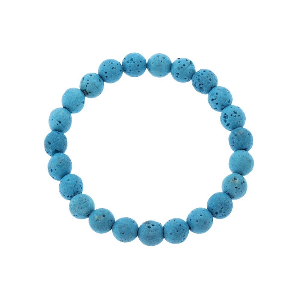 Βραχιόλι Senza Men's, λάστιχο με τυρκουάζ πέτρες από Λάβα 0.8 cm - SSD5543-3