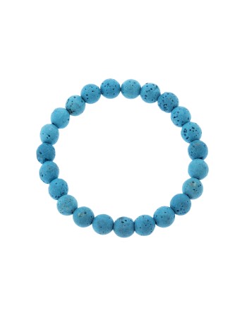 Βραχιόλι Senza Men's, λάστιχο με τυρκουάζ πέτρες από Λάβα 0.8 cm - SSD5543-3