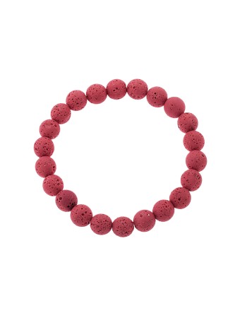 Βραχιόλι Senza Men's, λάστιχο με κόκκινες πέτρες από Λάβα 0.8 cm - SSD5543-4