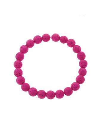 Βραχιόλι Senza Men's, λάστιχο με φούξια πέτρες από Λάβα 0.8 cm - SSD5543-5