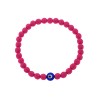 Βραχιόλι Senza Men's, λάστιχο με μπλε ματάκι και φούξια πέτρες από Λάβα 0.6 cm - SSD5545-5