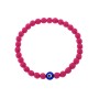 Βραχιόλι Senza Men's, λάστιχο με μπλε ματάκι και φούξια πέτρες από Λάβα 0.6 cm - SSD5545-5