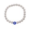 Βραχιόλι Senza Men's, λάστιχο με μπλε ματάκι και λευκές πέτρες από Λάβα 0.8 cm - SSD5546-1