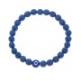 Βραχιόλι Senza Men's, λάστιχο με μπλε ματάκι και μπλε πέτρες από Λάβα 0.8 cm - SSD5546-2
