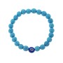 Βραχιόλι Senza Men's, λάστιχο με μπλε ματάκι και τυρκουάζ πέτρες από Λάβα 0.8 cm - SSD5546-3