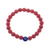 Βραχιόλι Senza Men's, λάστιχο με μπλε ματάκι και κόκκινες πέτρες από Λάβα 0.8 cm - SSD5546-4