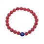 Βραχιόλι Senza Men's, λάστιχο με μπλε ματάκι και κόκκινες πέτρες από Λάβα 0.8 cm - SSD5546-4