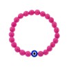 Βραχιόλι Senza Men's, λάστιχο με μπλε ματάκι και φούξια πέτρες από Λάβα 0.8 cm - SSD5546-5