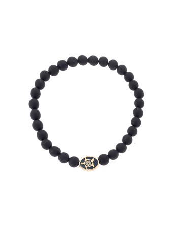 Βραχιόλι Senza Men's, λάστιχο με χρυσή χελώνα και πέτρες από Όνυχα 0.6 cm - SSD5547-1GBK