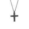 Κολιέ Senza Men's Steel, Σταυρός από Ατσάλι σε μαύρο χρώμα - SSD5549BK