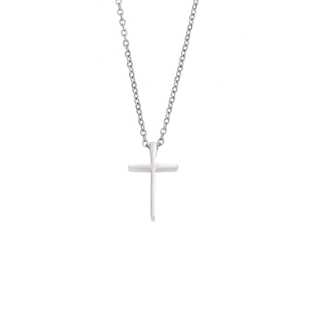 Κολιέ Senza Steel, Σταυρός από Ατσάλι - SSD5557SR