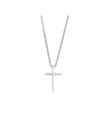 Κολιέ Senza Steel, Σταυρός από Ατσάλι - SSD5557SR