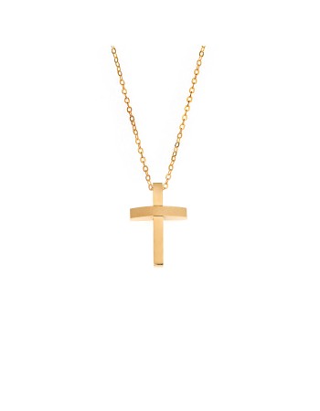 Μοτίφ Senza Men's Steel, Σταυρός από επιχρυσωμένο Ατσάλι - SSD5558GD