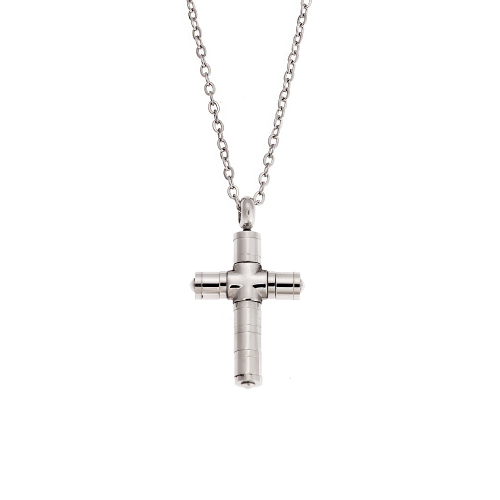 Κολιέ Senza Men's Steel, Σταυρός από Ατσάλι - SSD5572SR
