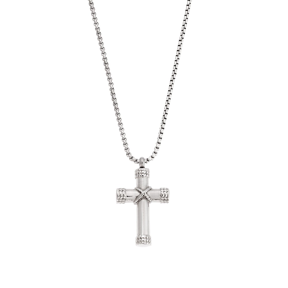 Κολιέ Senza Men's Steel, Σταυρός από Ατσάλι - SSD5575SR