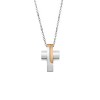 Κολιέ Senza Men's Steel, Δίχρωμος Σταυρός από Ατσάλι - SSD5577SGD