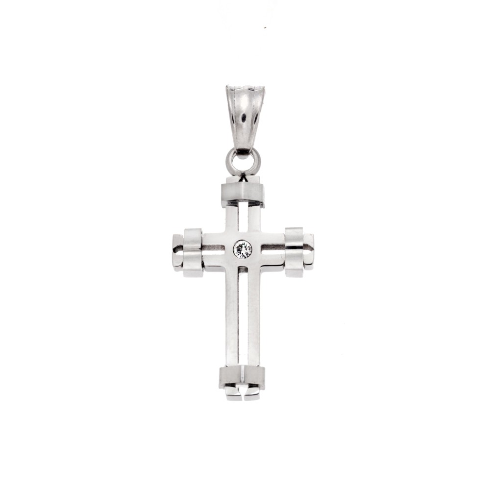 Μοτίφ Senza Men's Steel, Σταυρός από Ατσάλι - SSD5579SR