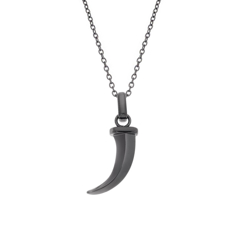 Μοτίφ Senza Men's Steel, με σχέδιο χαυλιόδοντα από Ατσάλι σε μαύρο χρώμα - SSD5589BK