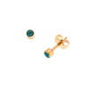 Σκουλαρίκια Senza Steel, από ανοξείδωτο επιχρυσωμένο ατσάλι με σμαραγδί πέτρα - SSD5600-1GSM