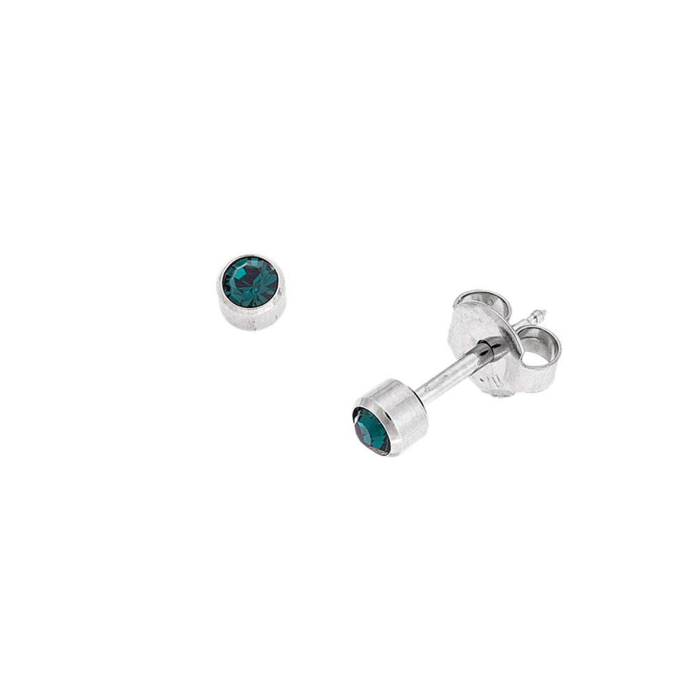 Σκουλαρίκια Senza Steel, από ανοξείδωτο ατσάλι με χακί πέτρα - SSD5600-1SCH