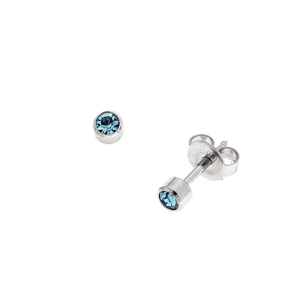 Σκουλαρίκια Senza Steel, από ανοξείδωτο ατσάλι με γαλάζια πέτρα - SSD5600-1SLB