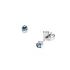 Σκουλαρίκια Senza Steel, από ανοξείδωτο ατσάλι με γαλάζια πέτρα - SSD5600-1SLB