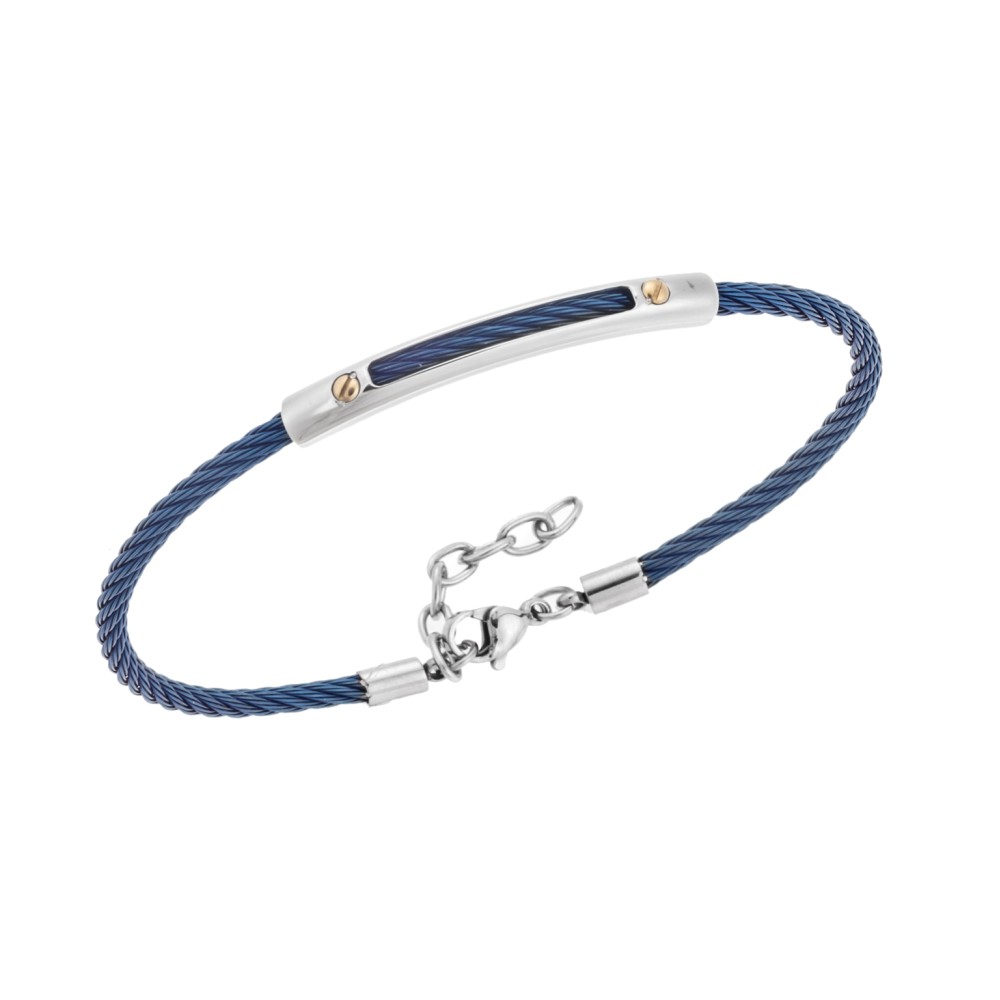 Βραχιόλι Senza Men's Steel - Silver & Blue - SSD5605SBL