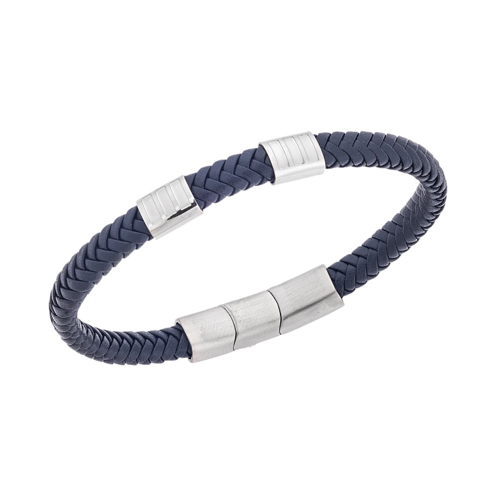 Βραχιόλι Senza Men's Steel Blue Leather Strap - SSD5608SBL