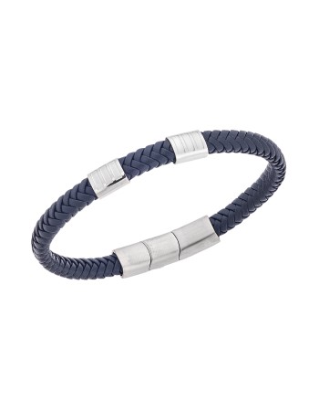 Βραχιόλι Senza Men's Steel Blue Leather Strap - SSD5608SBL