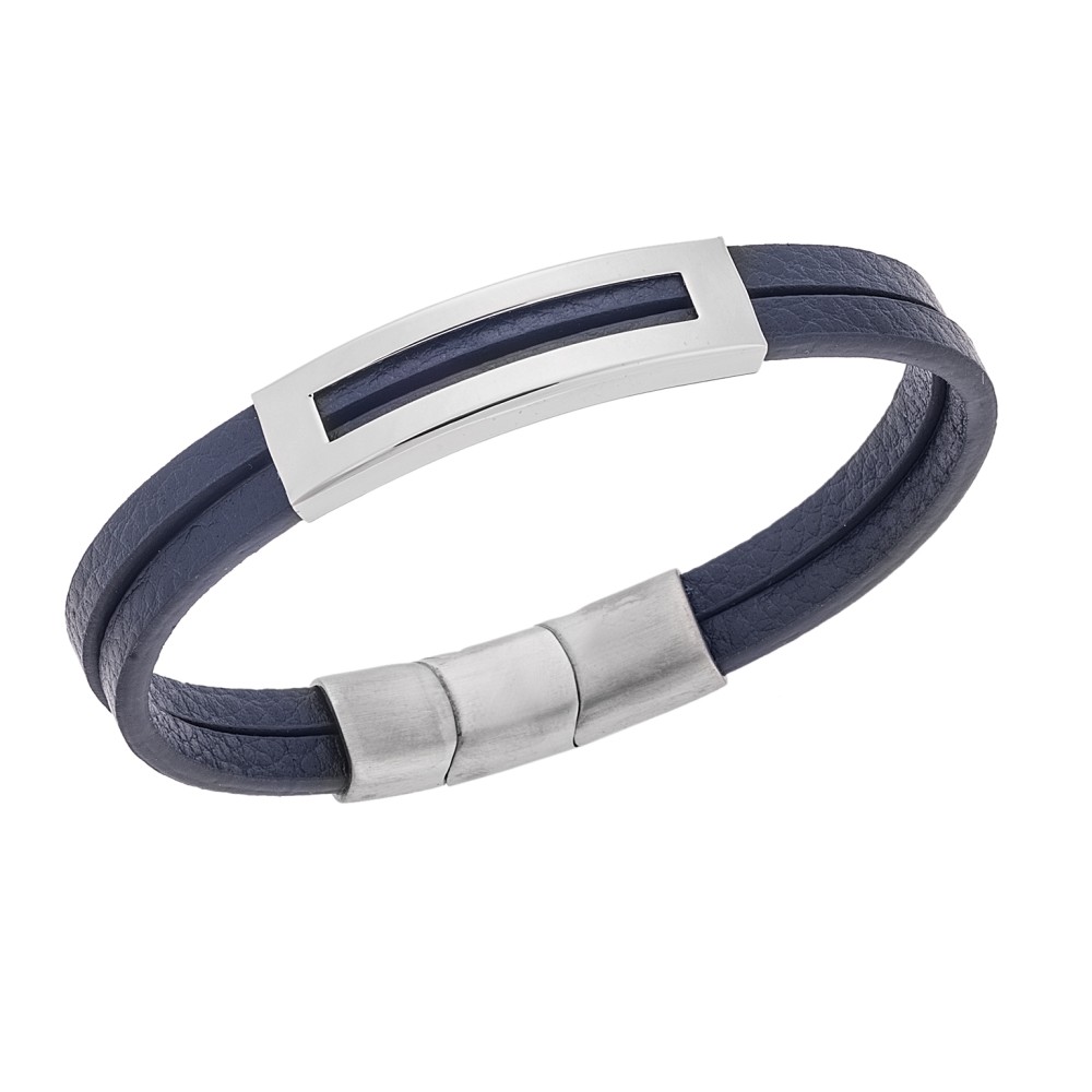 Βραχιόλι Senza Men's Steel Blue Leather Strap - SSD5610SBL