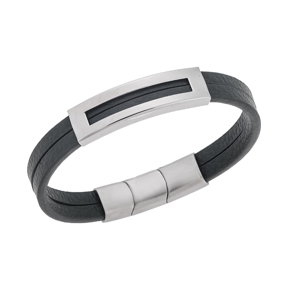 Βραχιόλι Senza Men's Steel Green Leather Strap - SSD5610SGN