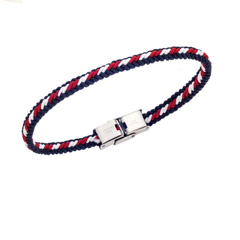 Βραχιόλι Senza Men's Steel Navy Style Cord Strap - SSD5611SNRD