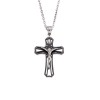 Μοτίφ Senza Men's Steel, Σταυρός με τον Εσταυρωμένο από ατσάλι - SSD5619SBK