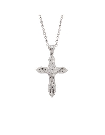 Μοτίφ Senza Men's Steel, Σταυρός με τον Εσταυρωμένο, από ατσάλι - SSD5623SR