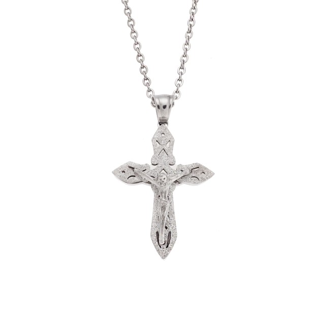 Μοτίφ Senza Men's Steel, Σταυρός με τον Εσταυρωμένο, από ατσάλι - SSD5623SR