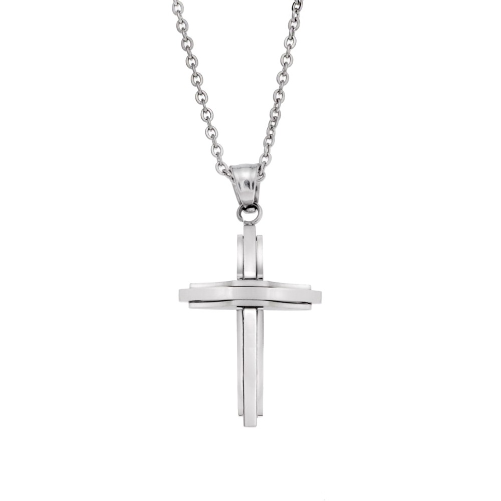 Μοτίφ Senza Men's Steel, Σταυρός από ατσάλι - SSD5629SR