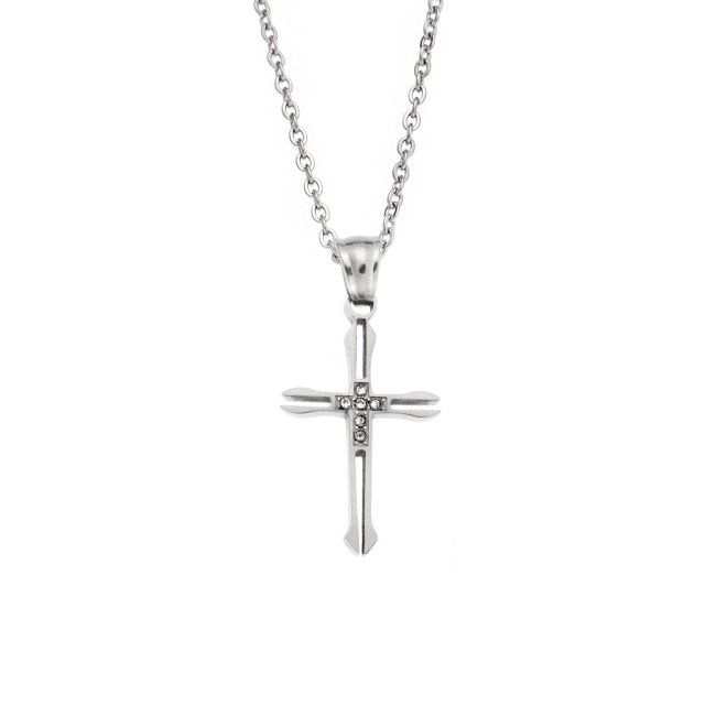 Μοτίφ Senza Steel, Σταυρός από ατσάλι με πέτρες - SSD5630SR