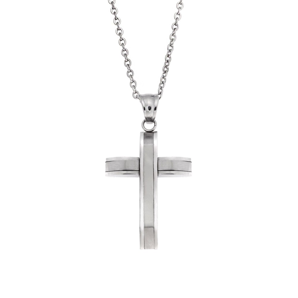 Μοτίφ Senza Men's Steel, Σταυρός από ατσάλι - SSD5631SR