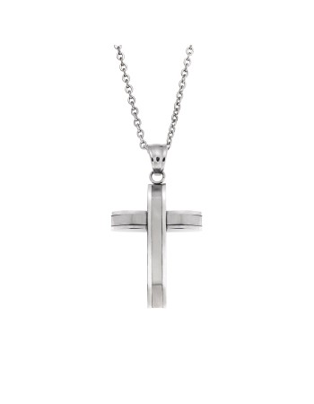 Μοτίφ Senza Men's Steel, Σταυρός από ατσάλι - SSD5631SR