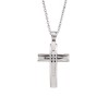 Μοτίφ Senza Men's Steel, Σταυρός με γραμμές από ατσάλι - SSD5633SR